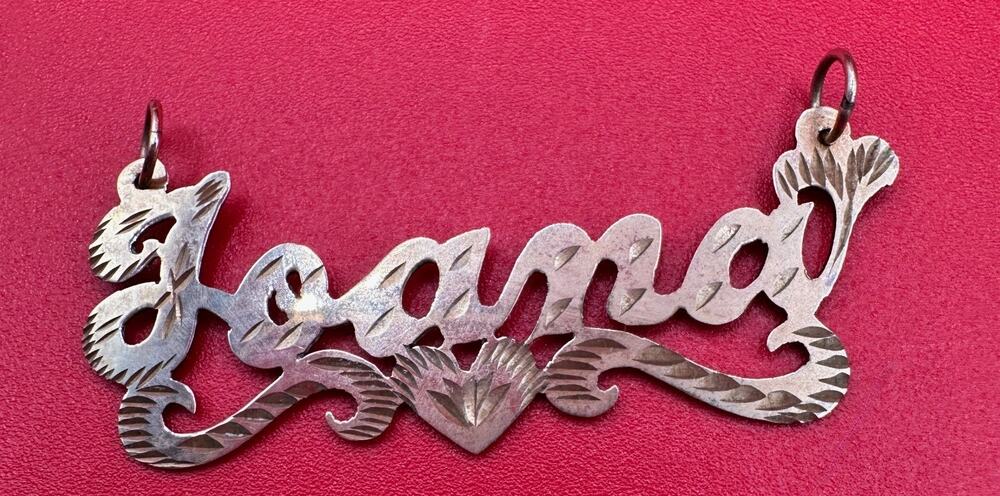 10k Yellow Gold Custom Made Joana Name Tag Charm Pendant 3.102 grams